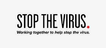 Image of Stop the Virus logo. Working together to help stop the virus. Click to visit their website